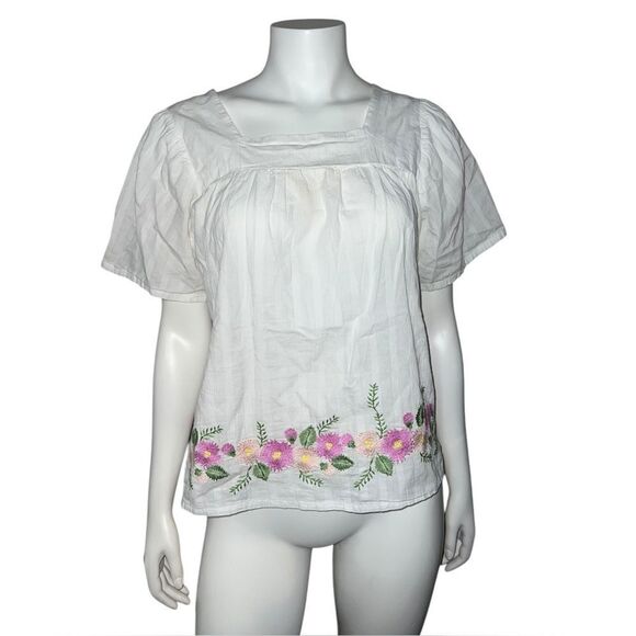 Matilda Jane Enchanted Garden Best-Dressed Embroidered Blouse White Small EUC - Picture 5 of 11